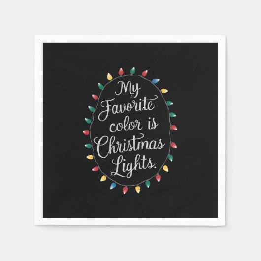 Mijn favoriete kleur is kerstlampjes feestdag servet (Voorkant)