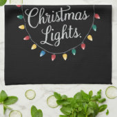 Mijn favoriete kleur is kerstlampjes feestdag theedoek (Gevouwen)