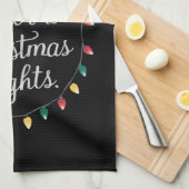 Mijn favoriete kleur is kerstlampjes feestdag theedoek (Quarter Fold)