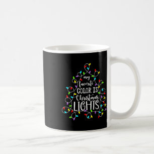 Mijn favoriete kleur is kerstlampjes Funny Xmas F Koffiemok