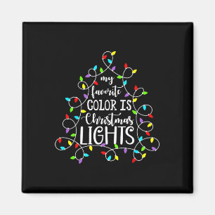 Mijn favoriete kleur is kerstlampjes Funny Xmas F Magneet