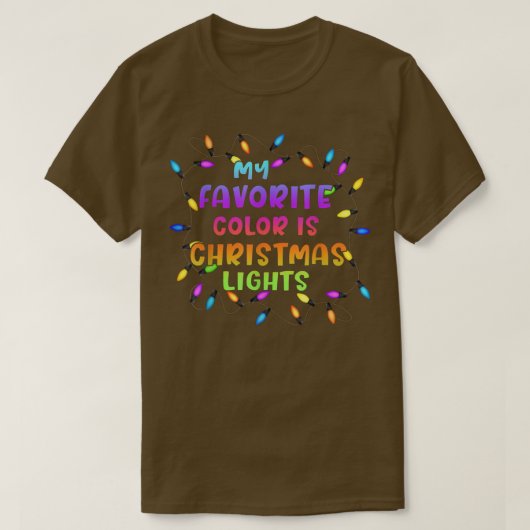 Mijn favoriete kleur is kerstlampjes grappige Kers T-shirt (Design voorkant)