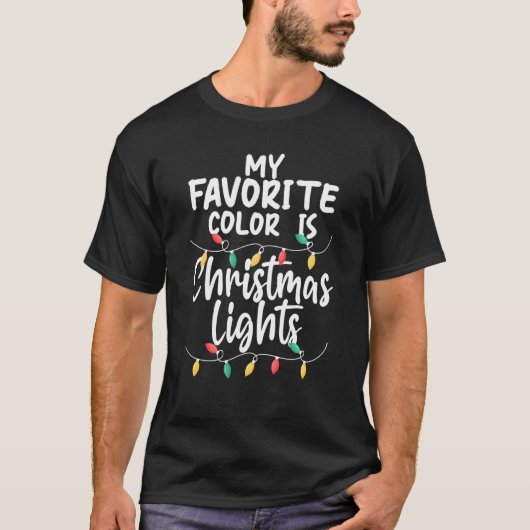 Mijn favoriete kleur is kerstlampjes vol van 10 m² t-shirt (Voorkant)
