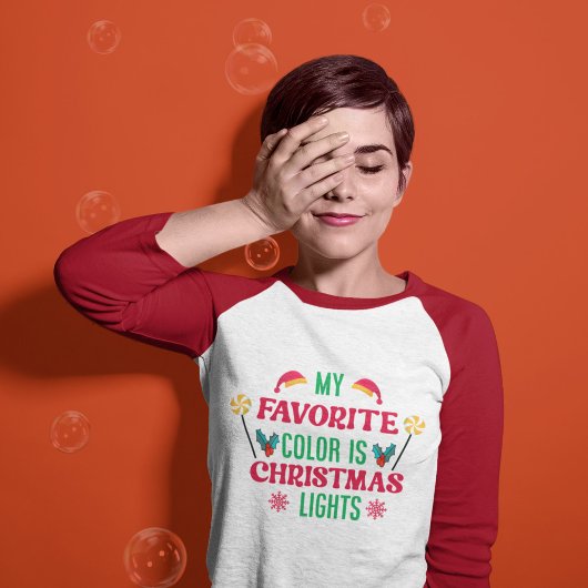 Mijn favoriete kleur is kerstlicht t-shirt