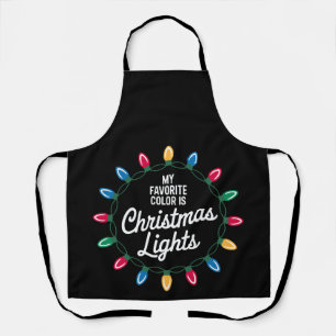 Mijn favoriete kleur is kerstlichtjes krans lampje schort