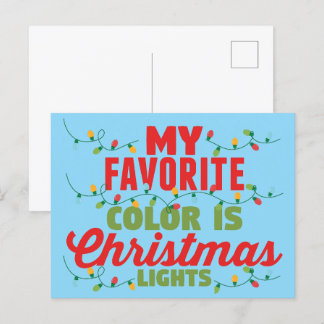 Mijn favoriete kleur is kerstverlichting briefkaart