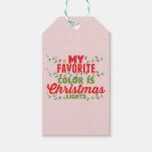 Mijn favoriete kleur is kerstverlichting cadeaulabel (Voorkant)