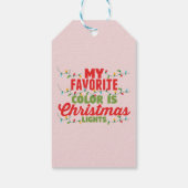 Mijn favoriete kleur is kerstverlichting cadeaulabel (Achterkant)