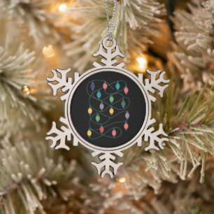 Mijn favoriete kleur is kerstverlichting Funny pyj Tin Sneeuwvlok Ornament