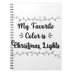 Mijn favoriete kleur is kerstverlichting Funny Xma Notitieboek