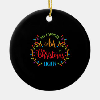 Mijn favoriete kleur is Kerstverlichting grappig o Keramisch Ornament