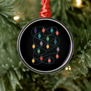Mijn favoriete kleur is kerstverlichting Grappige Metalen Ornament