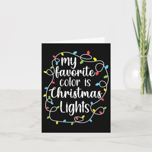 Mijn favoriete kleur is kerstverlichting kaart (Voorkant)