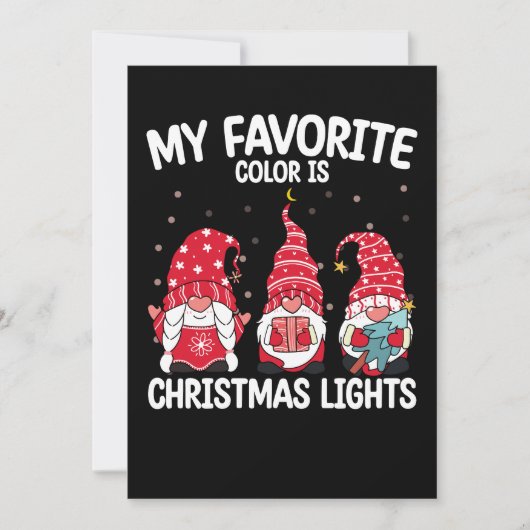 Mijn favoriete kleur is Kerstverlichting Kabouter Kaart (Voorkant)