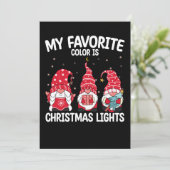 Mijn favoriete kleur is Kerstverlichting Kabouter Kaart (Staand voorkant)
