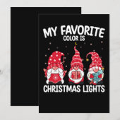 Mijn favoriete kleur is Kerstverlichting Kabouter Kaart (Voorkant / Achterkant)