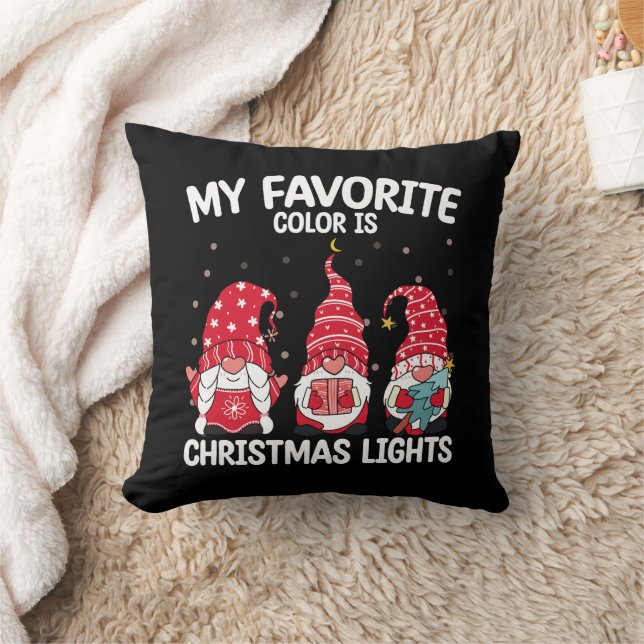 Mijn favoriete kleur is Kerstverlichting Kabouter Kussen (Deken)