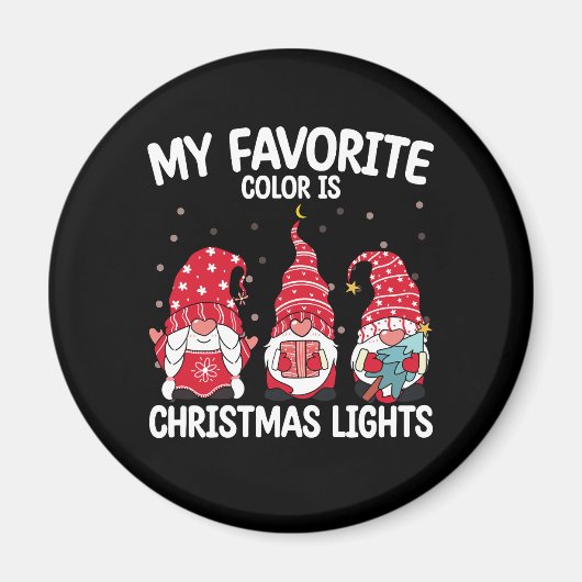 Mijn favoriete kleur is Kerstverlichting Kabouter Magneet (Voorkant)