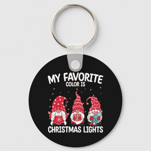 Mijn favoriete kleur is Kerstverlichting Kabouter Sleutelhanger (Voorkant)