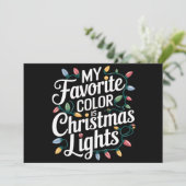 Mijn favoriete kleur is Kerstverlichting Kerstmis  Feestdagenkaart (Staand voorkant)