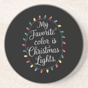 Mijn favoriete kleur is kerstverlichting Kerstmis Zandsteen Onderzetter