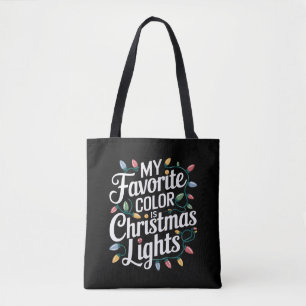 Mijn favoriete kleur is Kerstverlichting Kerstvaka Tote Bag
