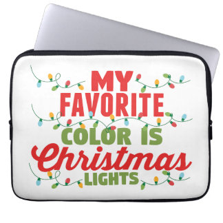 Mijn favoriete kleur is kerstverlichting laptop sleeve