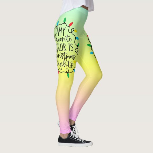 Mijn favoriete kleur is kerstverlichting leggings (Rechts)