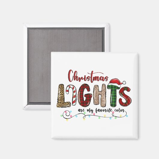 Mijn favoriete kleur is kerstverlichting magneet (Voorkant / Achterkant)