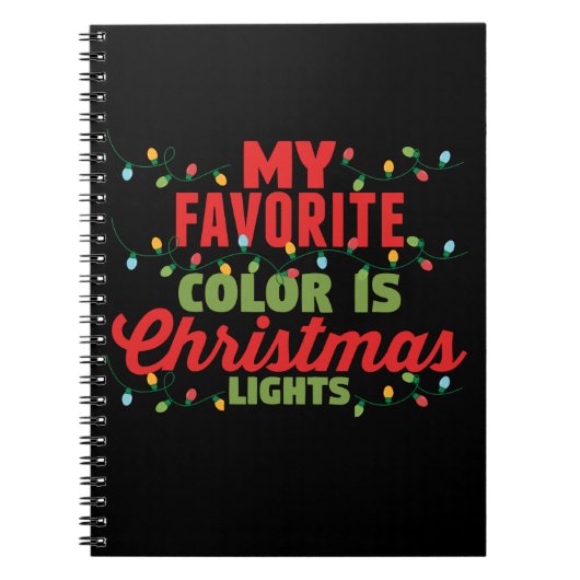 Mijn favoriete kleur is kerstverlichting notitieboek (Voorkant)