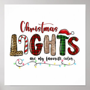 Mijn favoriete kleur is kerstverlichting poster