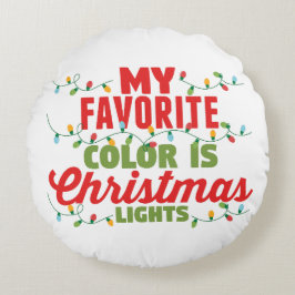 Mijn favoriete kleur is kerstverlichting rond kussen