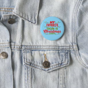Mijn favoriete kleur is kerstverlichting ronde button 5,7 cm