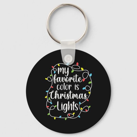 Mijn favoriete kleur is kerstverlichting sleutelhanger (Voorkant)