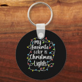 Mijn favoriete kleur is kerstverlichting sleutelhanger (Voorkant)