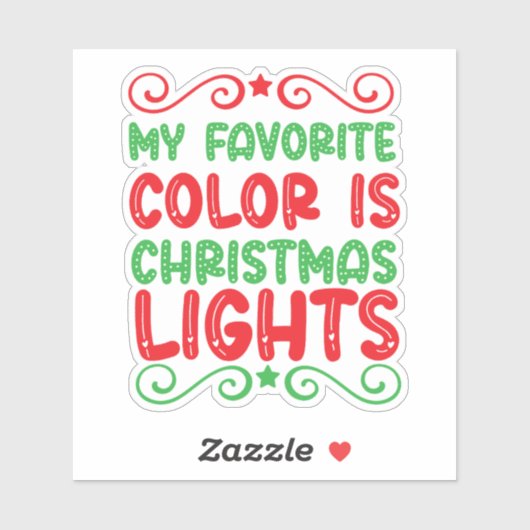 Mijn favoriete kleur is kerstverlichting sticker (Vel)