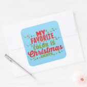 Mijn favoriete kleur is kerstverlichting vierkante sticker (Envelop)