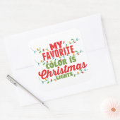 Mijn favoriete kleur is kerstverlichting vierkante sticker (Envelop)