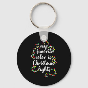 Mijn favoriete kleur is kerstverlichting Xmas Kers Sleutelhanger