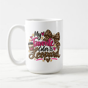 Mijn favoriete kleur is luipaard roze koffieliefhe koffiemok