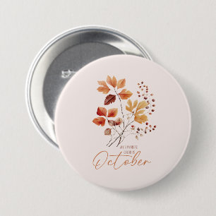 Mijn favoriete kleur is oktober - Autumn Leaves & Ronde Button 7,6 Cm