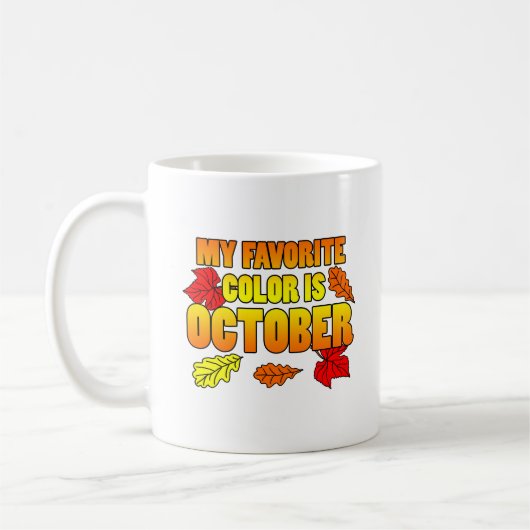 Mijn favoriete kleur is oktober-bladeren koffiemok (Links)