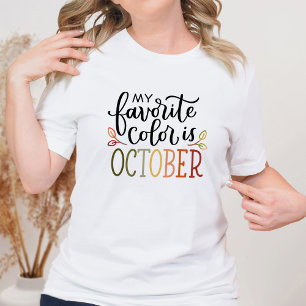 Mijn favoriete kleur is Oktober Fall Leaves Tshirt