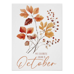 Mijn favoriete kleur is oktober perfect poster