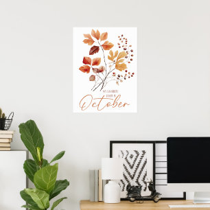 Mijn favoriete kleur is oktober poster