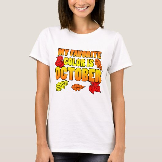 Mijn favoriete kleur is oktober t-shirt (Voorkant)
