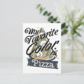 Mijn favoriete kleur is Pizza die Lover-voedsel ko Briefkaart (Staand voorkant)