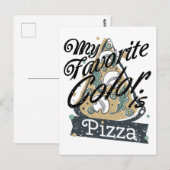 Mijn favoriete kleur is Pizza die Lover-voedsel ko Briefkaart (Voorkant / Achterkant)
