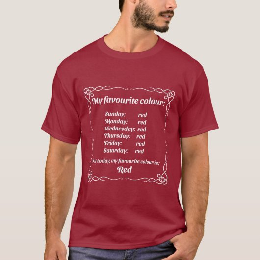 Mijn favoriete kleur is rood t-shirt (Voorkant)