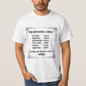 Mijn favoriete kleur is wit t-shirt (Voorkant)